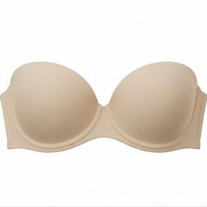 Sweet Nothings Strapless Bra Nude Size 40D Convertible Underwire Smooth Cups